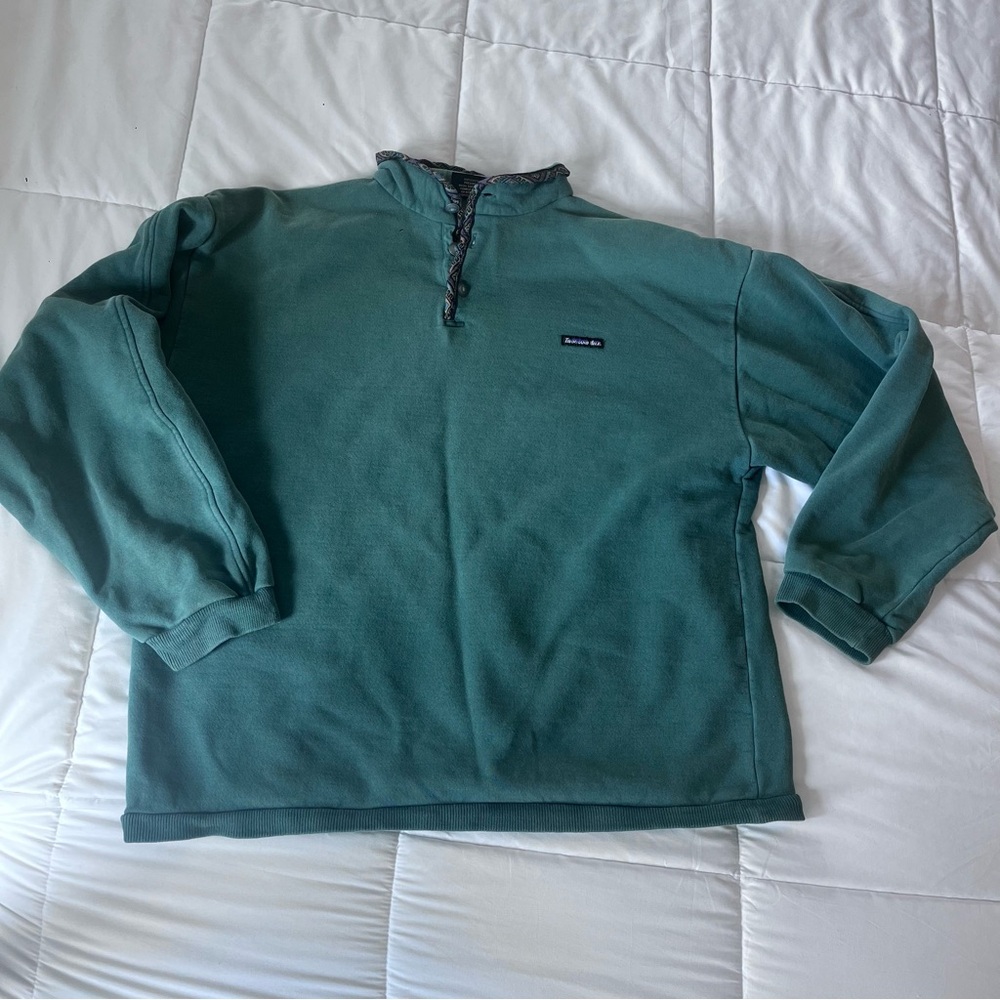 Men's Vintage Thousand Mile Green Cotton Pull Over Size XL